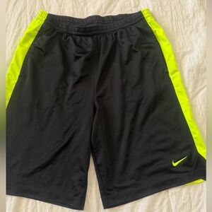 Nike Men's Athletic Shorts in Black and Neon Yellow